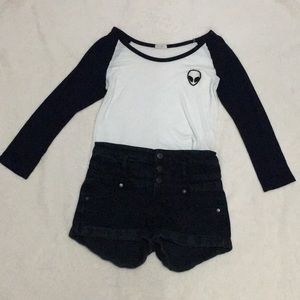 Alien baseball T-shirt crop top shirt